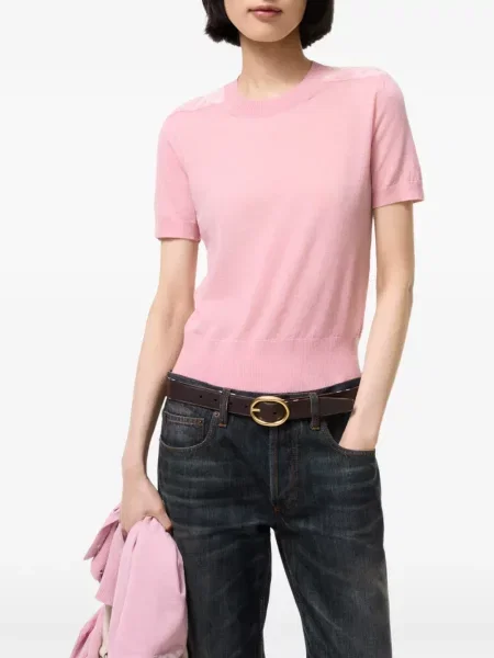Μάλλινος καρό τοπ Burberry ροζ