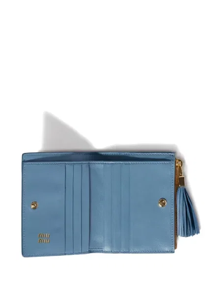 Portofel Miu Miu din piele mini maro