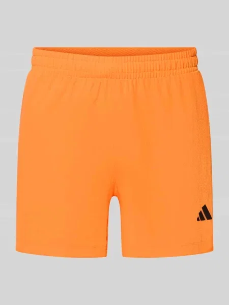 Szorty o kroju regular fit z nadrukiem z logo model ‘Power’ Adidas Training pomarańczowe