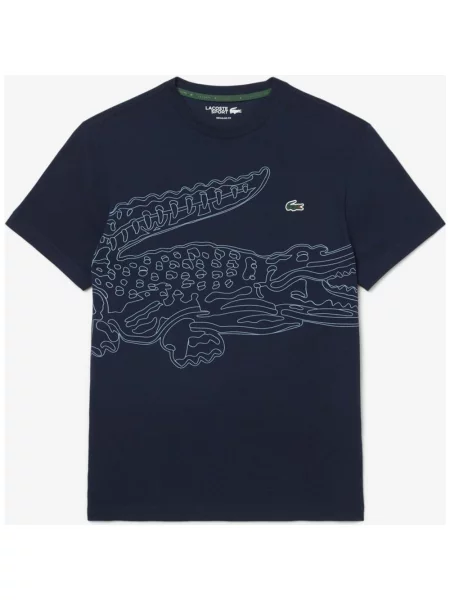 Koszulka Lacoste Ultra Dry Crocodile Print granatowy M niebieska