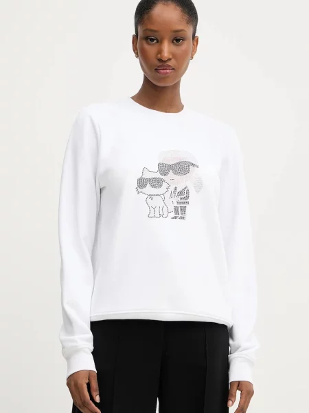 Karl Lagerfeld bluză cu imprimeu alb