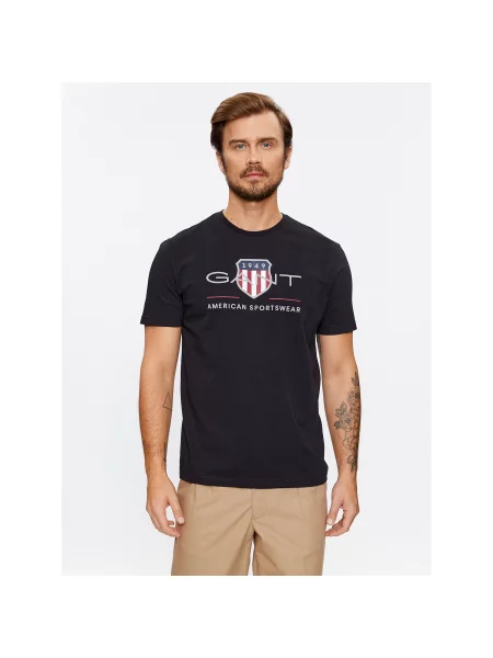 Gant Majica Reg Archive Shield Ss Regular Fit črna