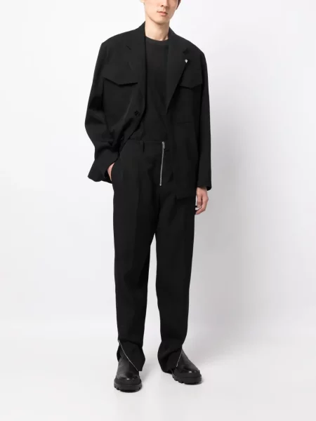 Vilnonės kūginis kelnės Jil Sander juoda