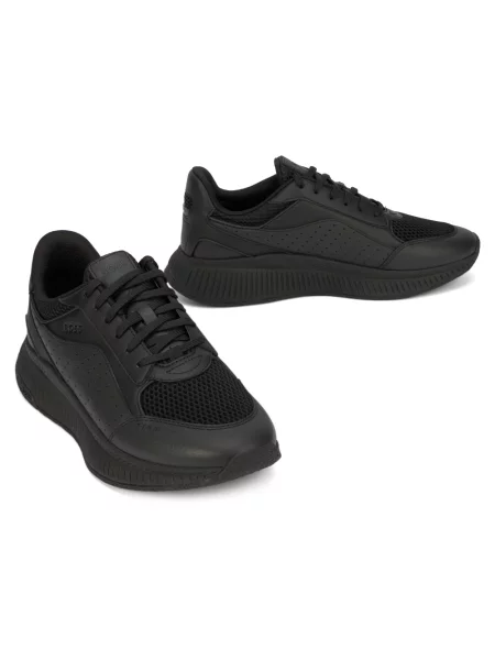 Sneakersy Boss skórzane czarne