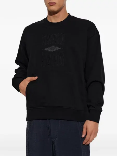 Пуловер Emporio Armani бродиран черно