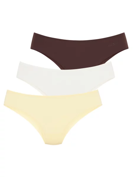 LASCANA Slip maro / galben pastel alb