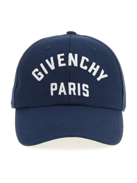 Jedwabna czapka z daszkiem Givenchy niebieska