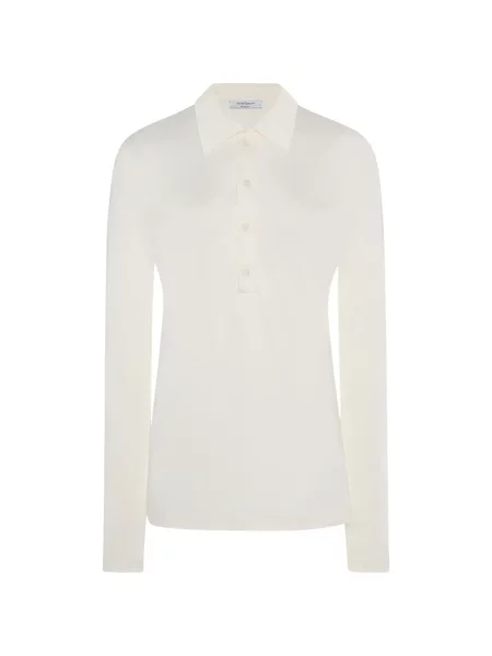 Lung tricou polo Another Tomorrow alb