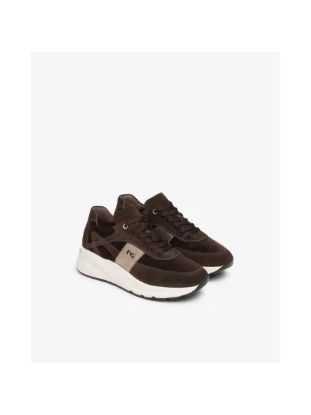 Sneakersy Nerogiardini zamszowe brązowe