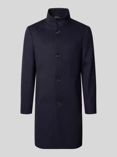 Płaszcz o kroju regular fit z mieszanki wełny Tommy Hilfiger granatowy