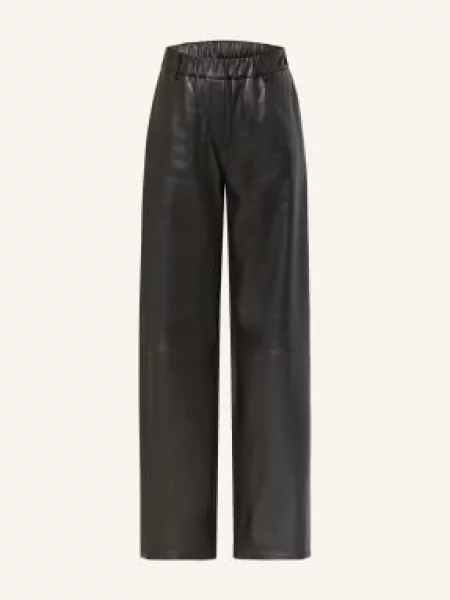 Studio Ar Spodnie Skórzane Thalina schwarz czarne