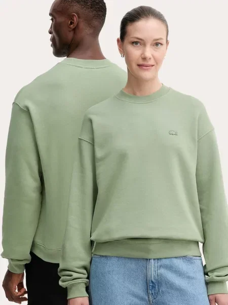 Dukserica Lacoste bez uzorka zelena