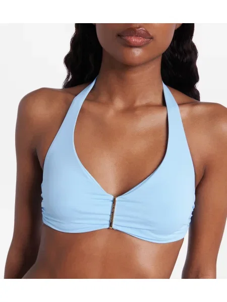 Top Melissa Odabash cu gât halter albastru
