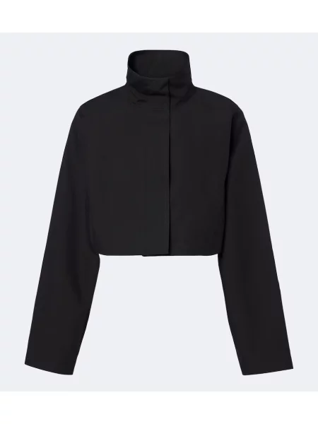 Decupat geacă Alaïa de mătase negru
