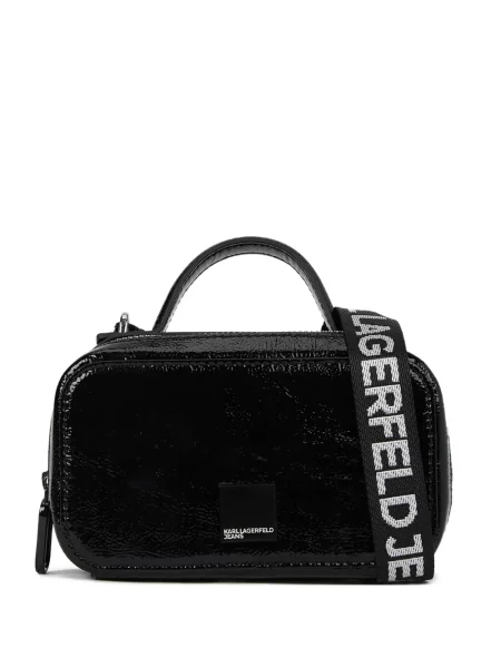 Geantă shopper Karl Lagerfeld Jeans cu autograf negru