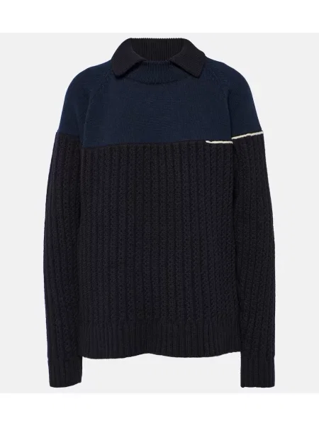 Pulover Victoria Beckham de lână albastru