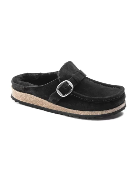 Klapki Birkenstock zamszowe czarne