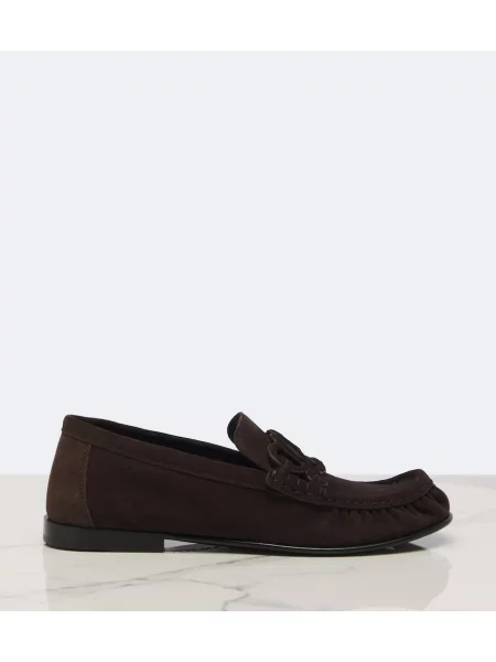 Pantofi loafer Loewe din piele de căprioară maro
