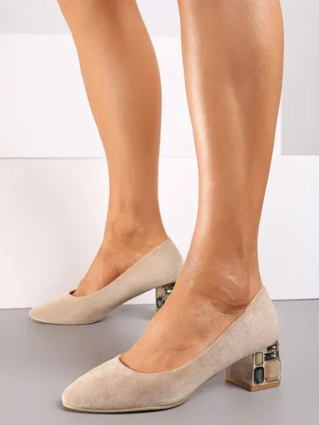 Pantofi cu Nailise bej