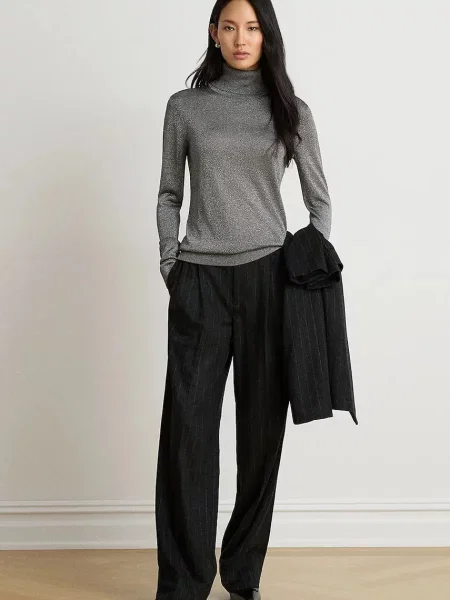 Lauren Ralph Lauren longsleeve z wiskozą szara