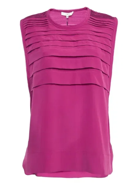 Top Iro de mătase plisat roz