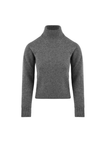 Sweter z golfem Solotre do golfa szary