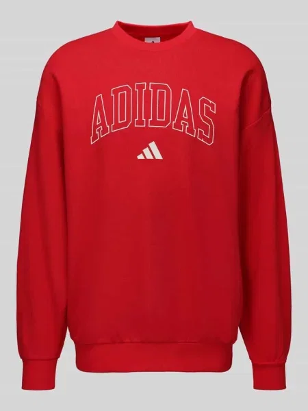 Bluza z nadrukiem z logo Adidas Sportswear czerwona