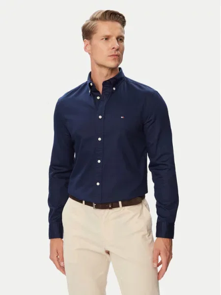 Tommy Hilfiger Koszula Flex Dobby granatowy