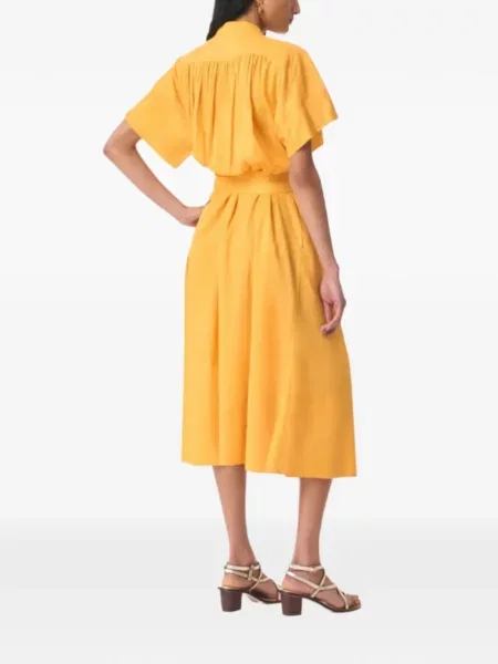 Cu centură rochie midi Vanessa Bruno galben