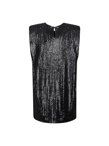 Mała sukienka mini Golden Goose z cekinami bez rękawów czarna