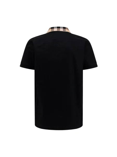 Koszulka polo Burberry z krótkim rękawem czarna