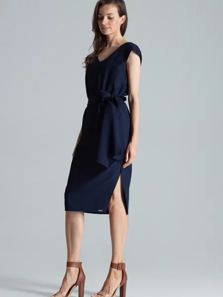 Midi obleka Figl modra