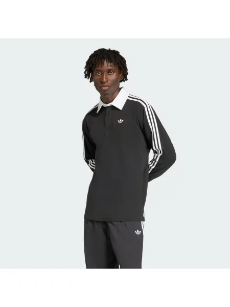 Pruhované polotričko Adidas s dlouhými rukávy černé