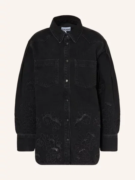 Ganni Džíny S Vrchní Košilí black washed černé