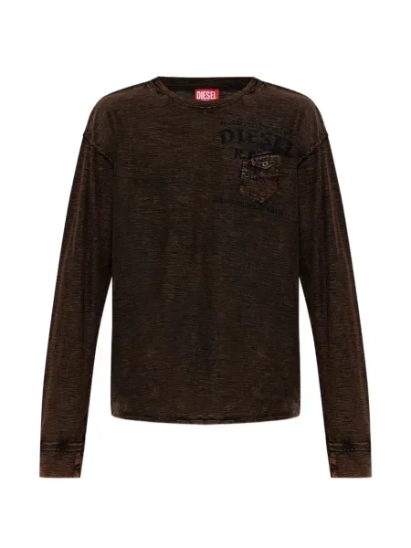 Tricou Diesel zdrențuiți maro