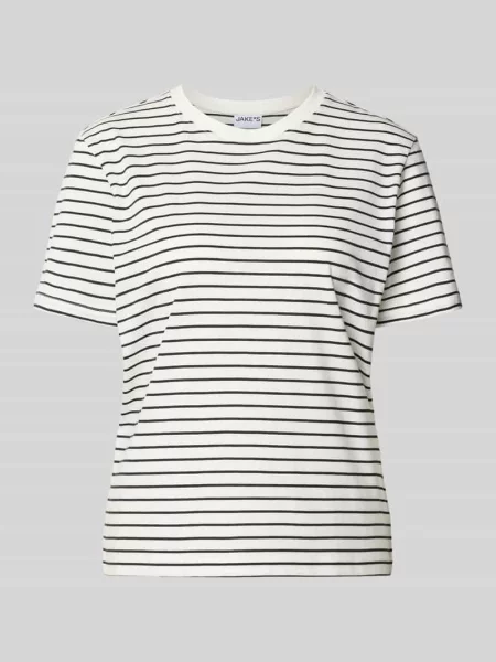 Męski t-shirt o kroju regular fit z czystej bawełny Jake*s Casual biała