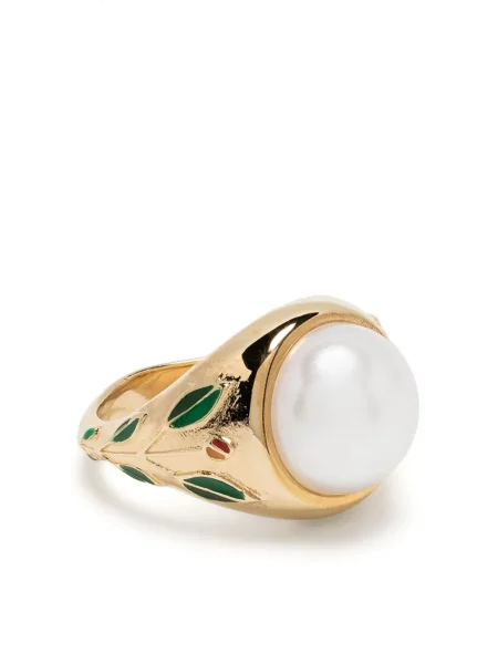 Inel Casablanca cu perle auriu