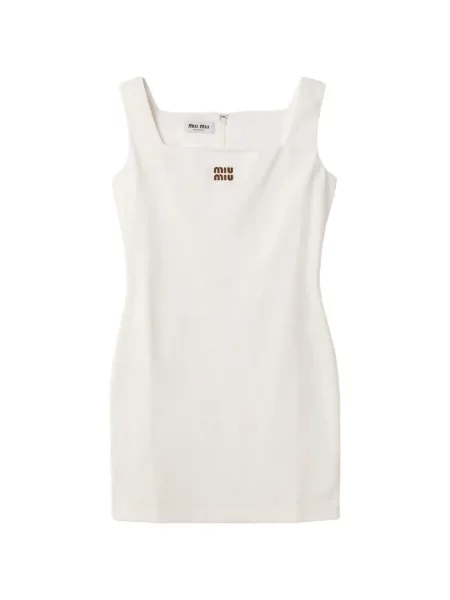 Rochie mini Miu Miu din jerseu alb