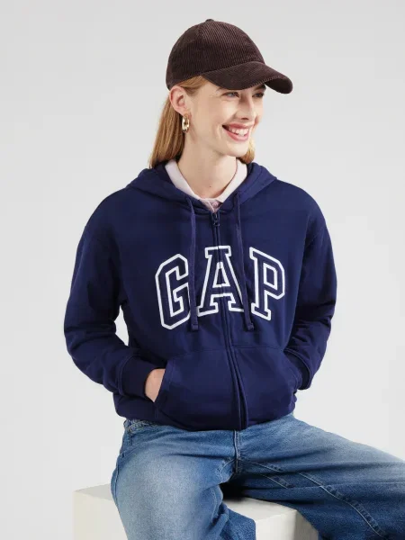Gap Bluză Bleumarin Relaxed Fit alb