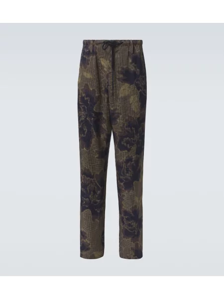 Pantaloni Dries Van Noten cu imagine maro