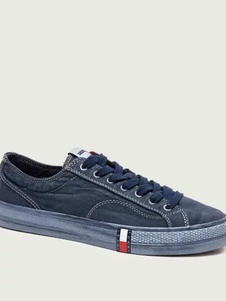 Teniszcipő Tommy Jeans Archive Vulc. Washed Canvas Sötétkék kék