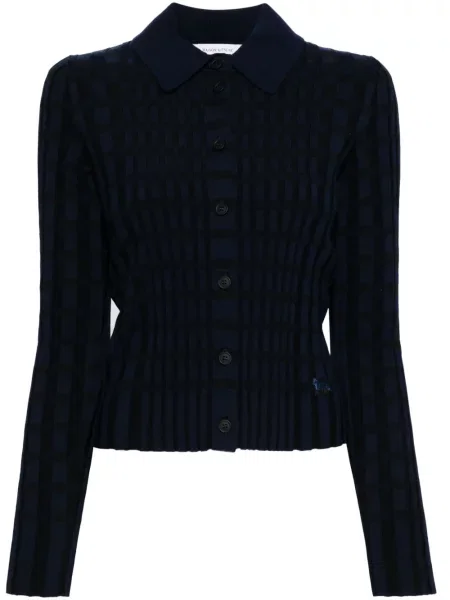 Dzianinowa koszula Maison Kitsune w kratkę czarna