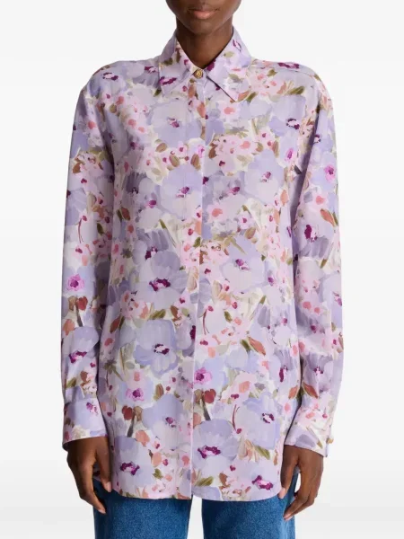 Cămașă Balmain cu model floral cu imagine violet