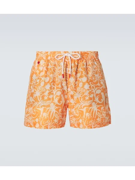 Plavalne hlačke Kiton s potiskom oranžna