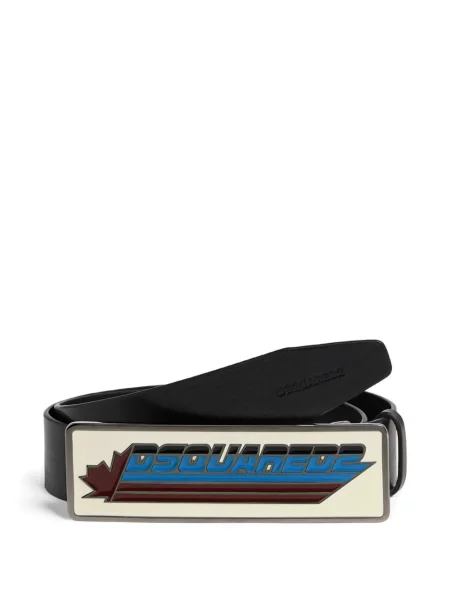 Curea Dsquared2 din piele cu autograf negru
