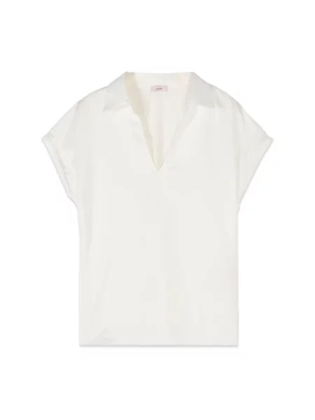 Bluzka Oltre z dekoltem w serek biała