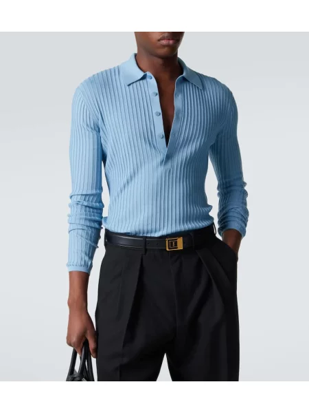 Polo Saint Laurent de lână albastru