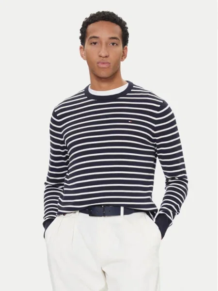Пуловер Tommy Hilfiger лопатка синьо