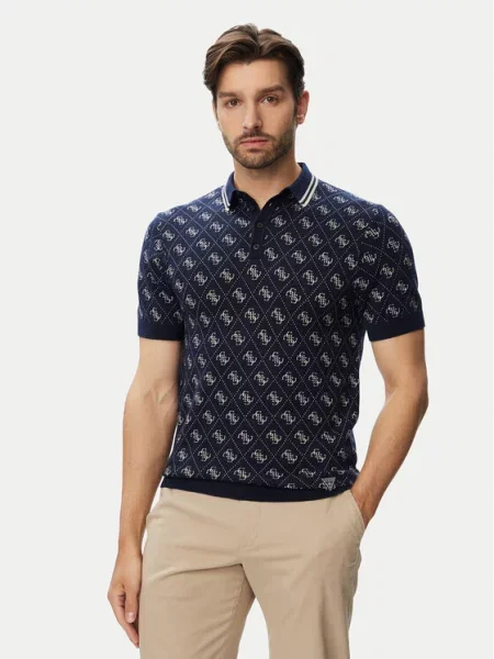 Guess Polo majica Mornarsko modra