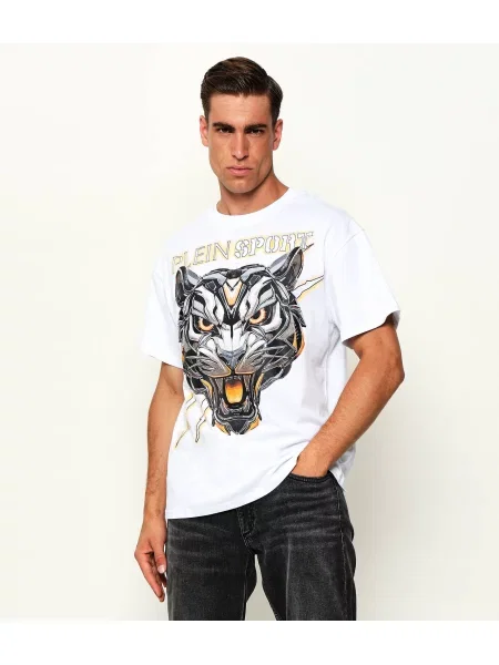 Plein Sport Tricou Fluo Tiger alb
